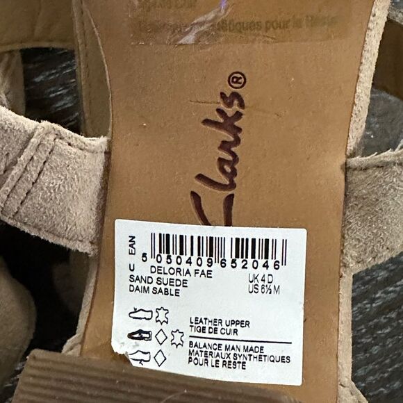 Clarks Deloria Fae (Sand Suede) Gladiator Sandal size 6 - Picture 7 of 7